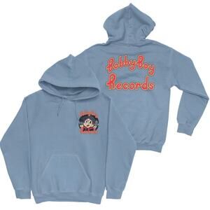 LOGIC BOBBY BOY RECORDS Hoodie Sweatshirt Men's Blue Large Streetwear Music